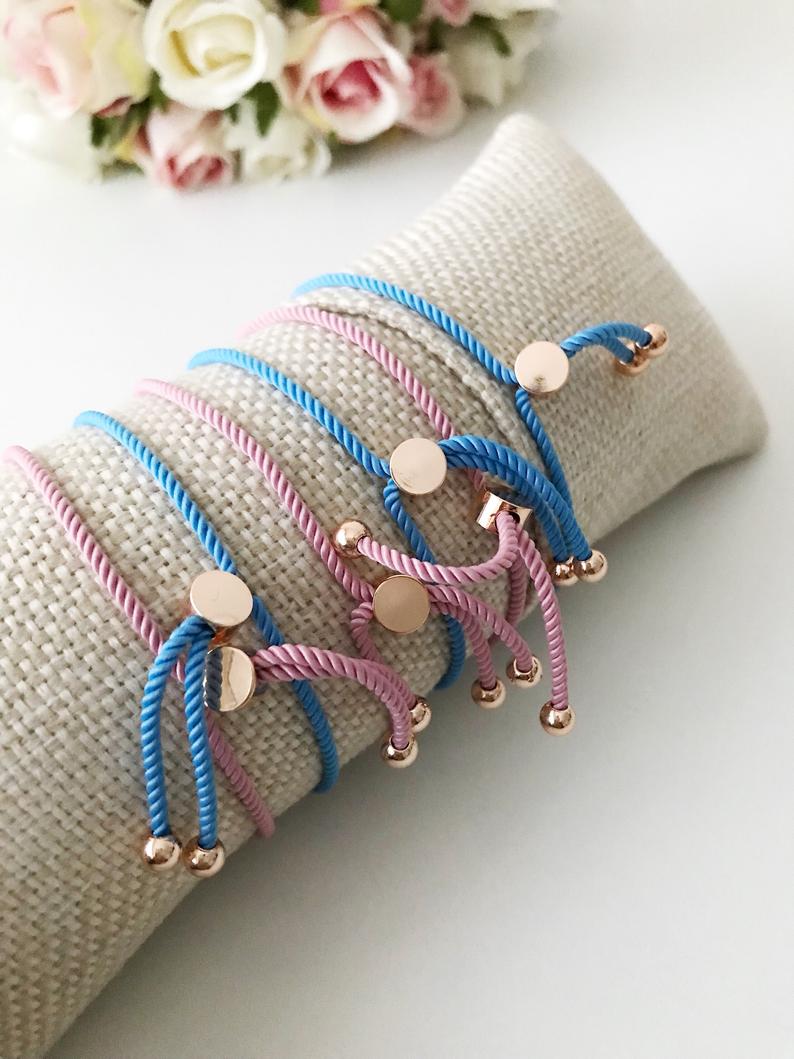 Evil Eye Bracelet, Zircon Evil Eye Bead, Adjustable Pink Blue String