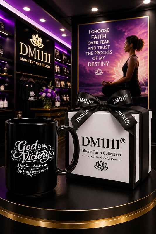 "God Is My Victory, DF" Divine Faith mug (Black, 11oz/15oz)