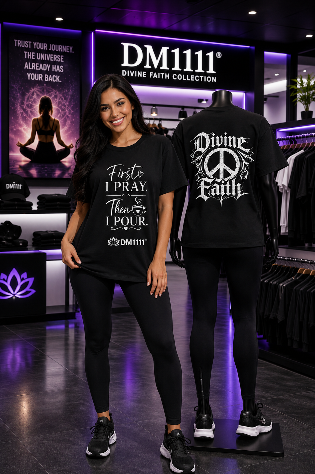 "First I Pray" T-Shirt by DM1111