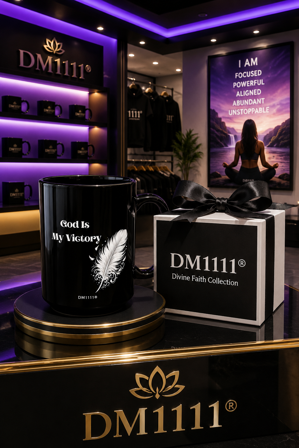 "God Is My Victory" Divine Faith mug (Black, 11oz/15oz)